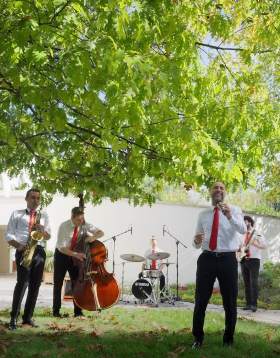 Il quintetto jazz di Tessuto Musicale dal vivo in giardino